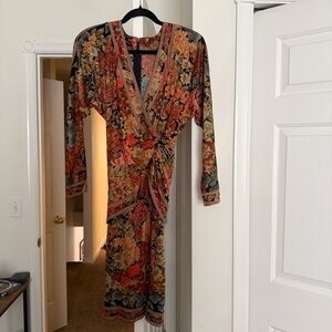 Silk Floral Long Dress Leonard Paris small